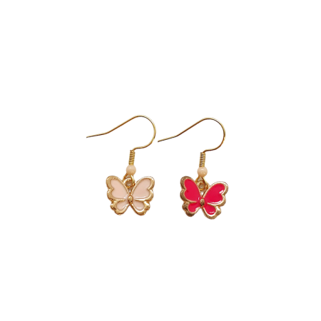 earrings steel hooks with colorful butterfiles1
